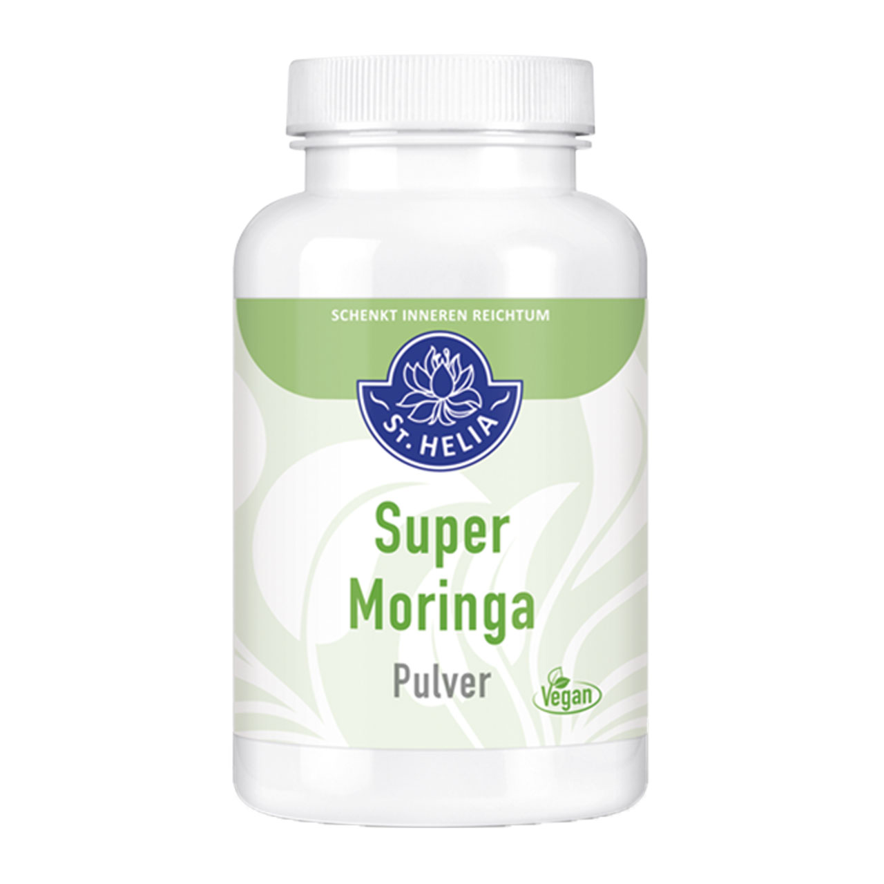 Super Moringa Pulver von St. Helia beinhaltet 115 Gramm