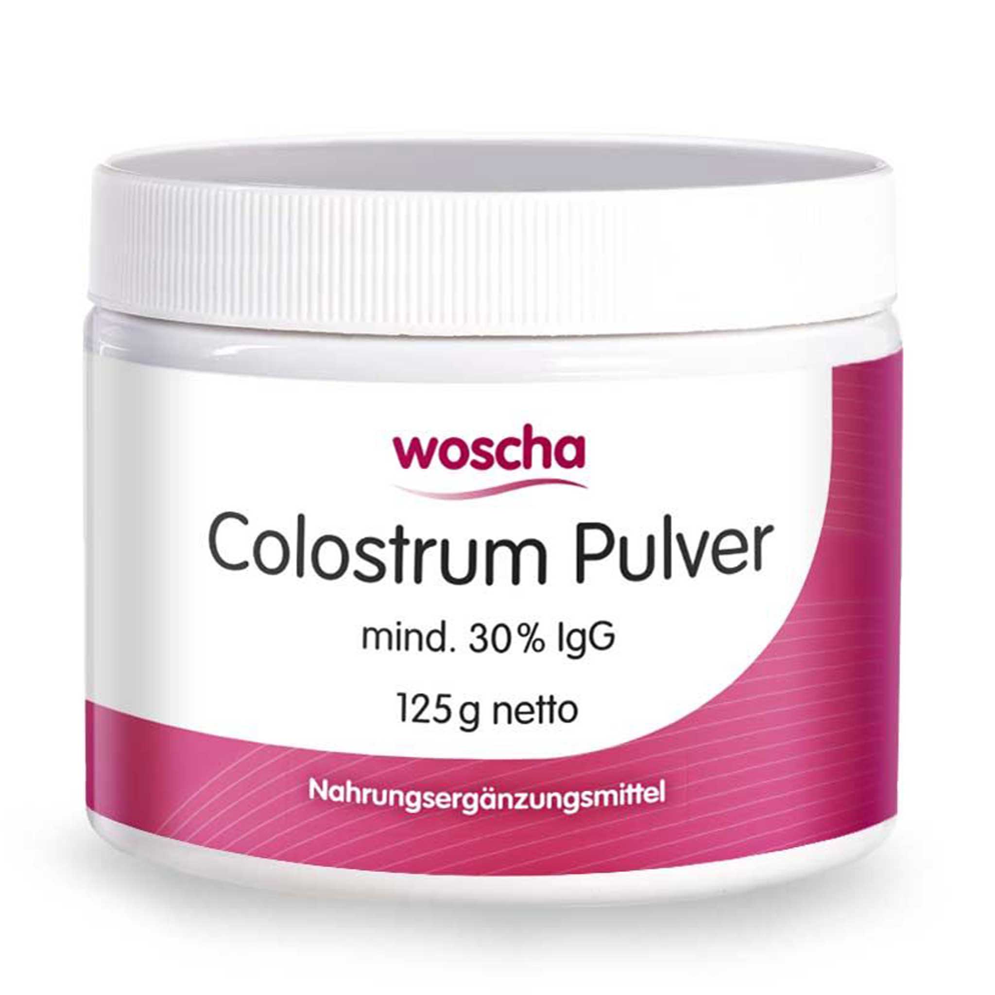 Woscha Colostrum Pulver von podo medi beinhaltet 125 Gramm