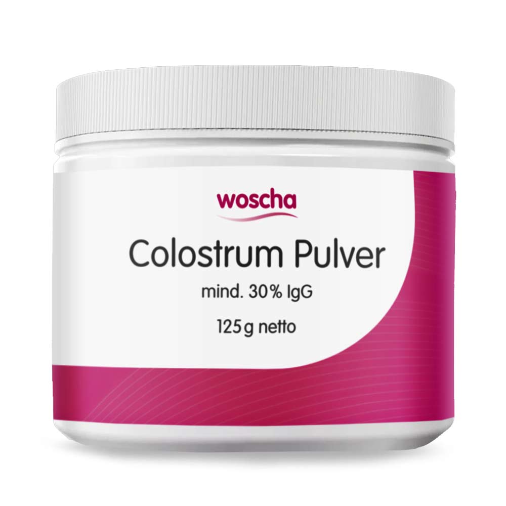 Woscha Colostrum Pulver von podo medi beinhaltet 125 Gramm