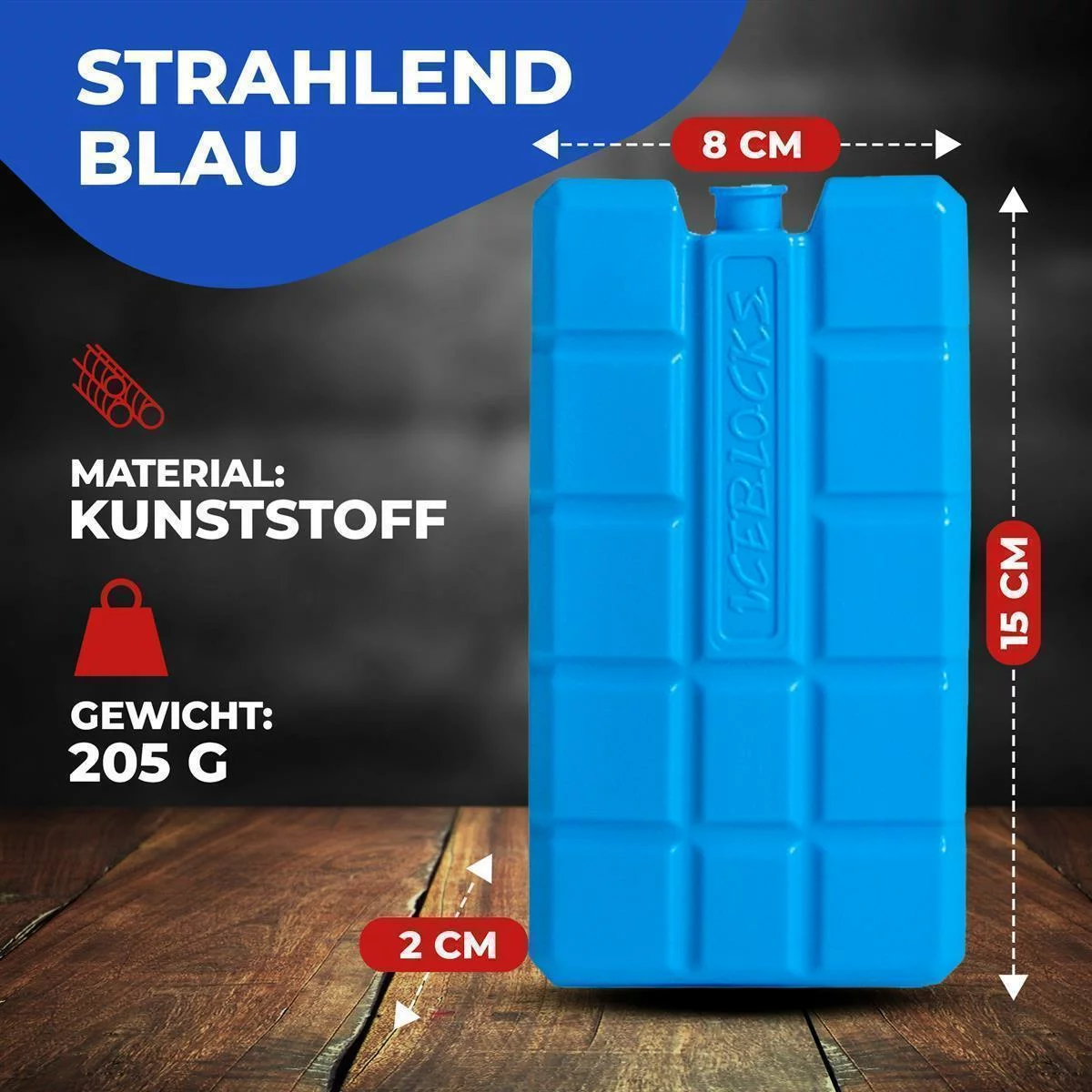 1 Kühlakku je 200 ml, bei Versand auf -18 Grad tiefgekühlt