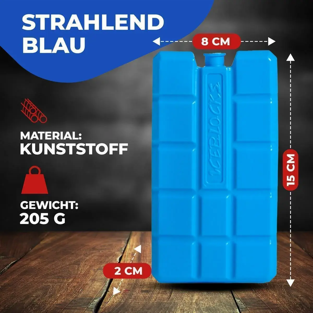 1 Kühlakku je 200 ml, bei Versand auf -18 Grad tiefgekühlt