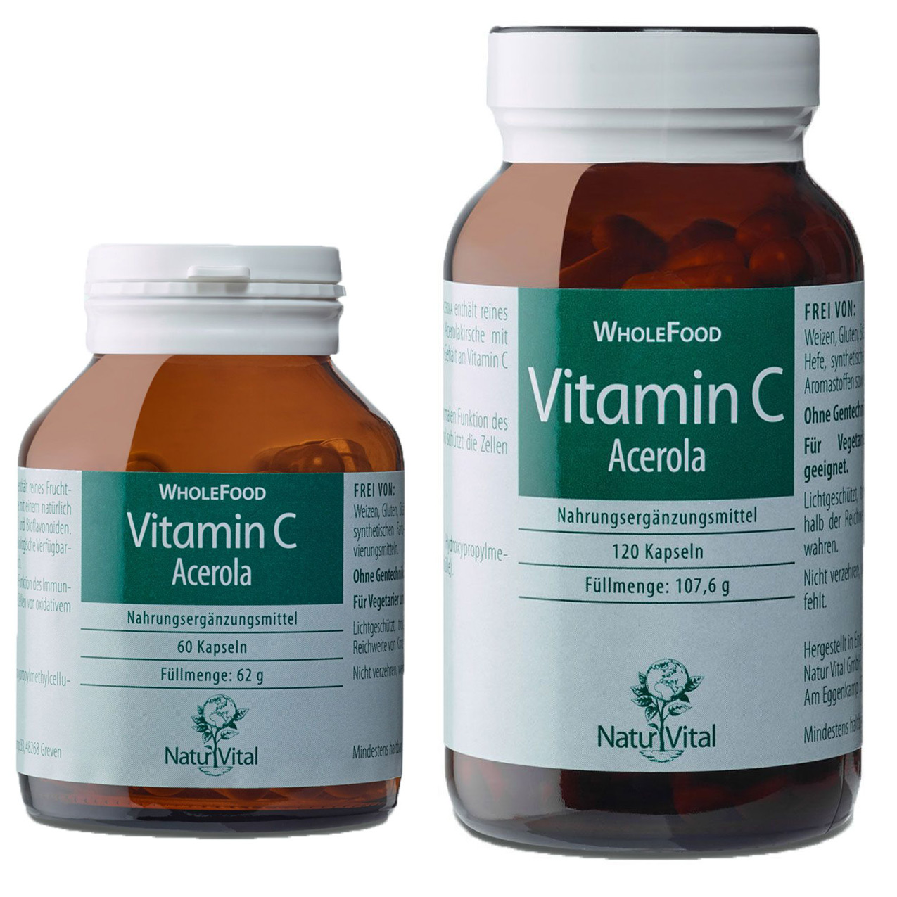 Vitamin C Acerola von Natur Vital 60 und 120 Kapseln Vorschau