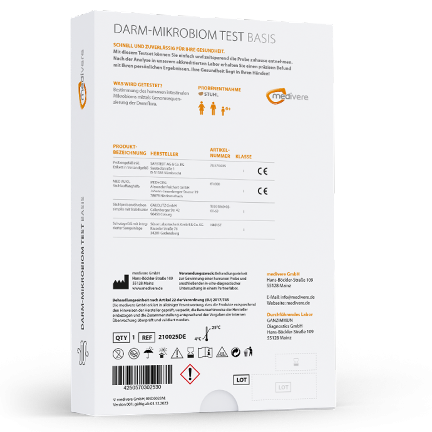 Medivere Darm Mikrobiom Basis Test  EAN: 4250570302530