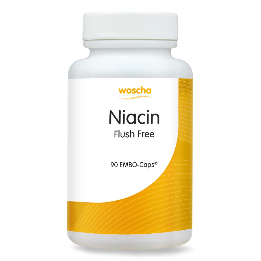 Woscha Niacin Flush Free von podo medi beinhaltet 90 Kapseln
