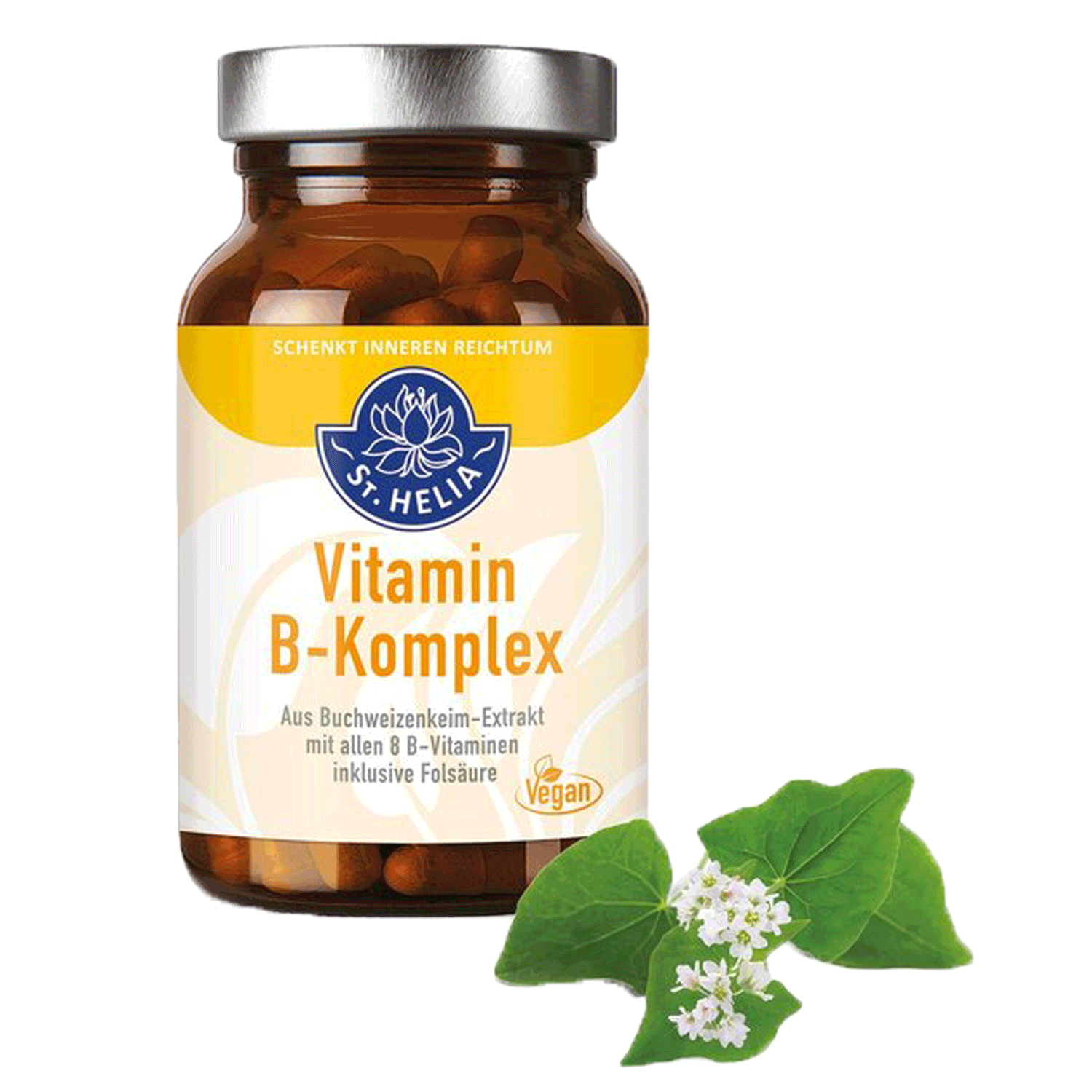 Vitamin B-Komplex aus Buchweizen von St. Helia beinhaltet 90 Kapseln