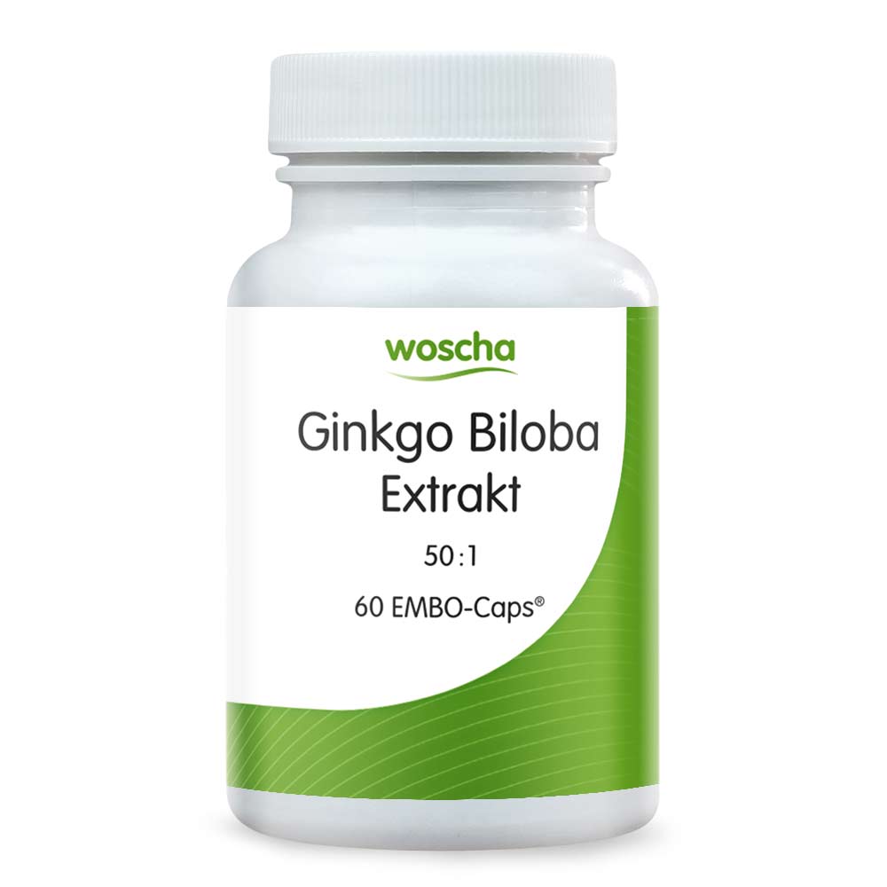 WoschaGinkgo Biloba Extrakt von podo medi beinhaltet 60 Kapseln