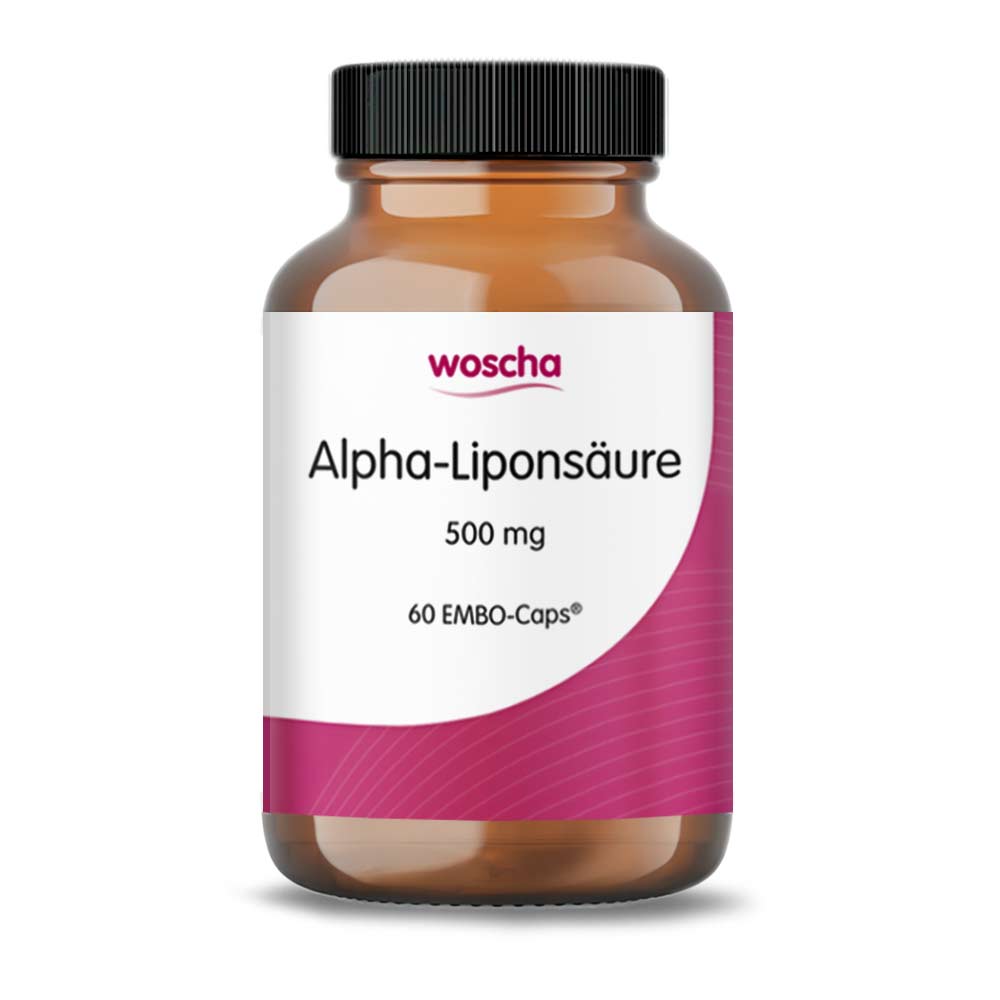 Woscha Alpha-Liponsäure, 60 Kapseln Alpha-Liponsäure R(+)-Alpha-Liponsäure Liponsäure EAN: 8717729190586