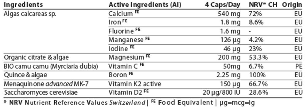 EnergyBalance HerbaCal für Knochen und Zähne, 120 VegeCaps Karies EAN: 7640108200327