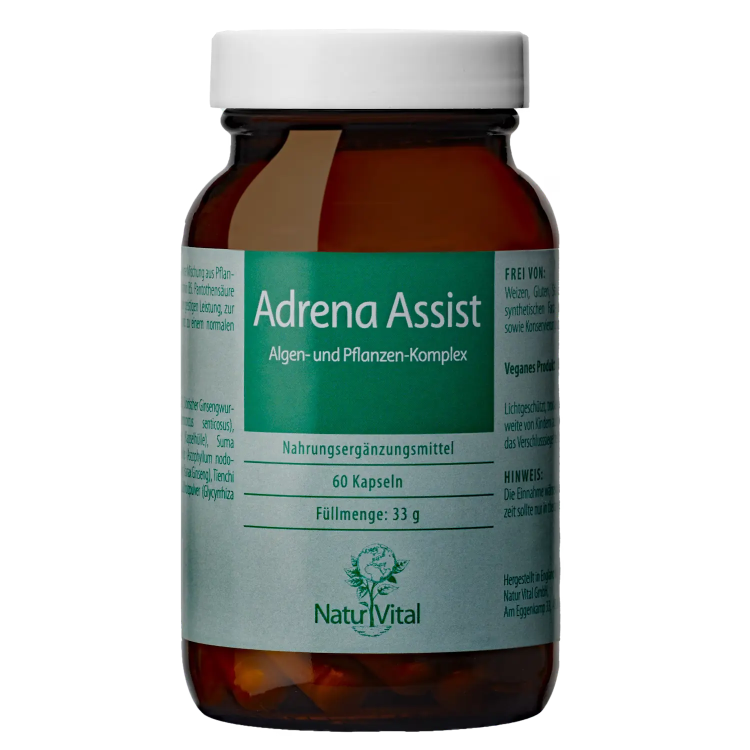 Adrena Assist von Natur Vital beinhaltet 60 Kapseln