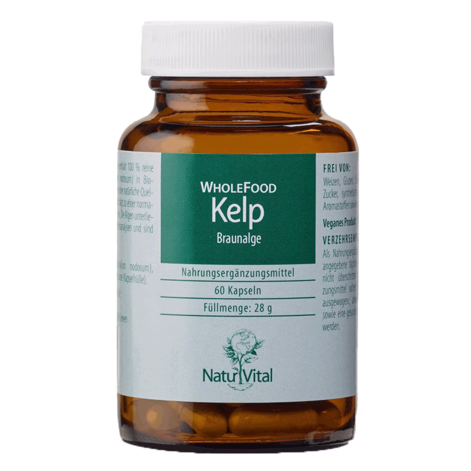 Kelp Natur Vital 60 Kapseln Kelp natürliches Jod von Natur Vital beinhaltet 60 Kapseln