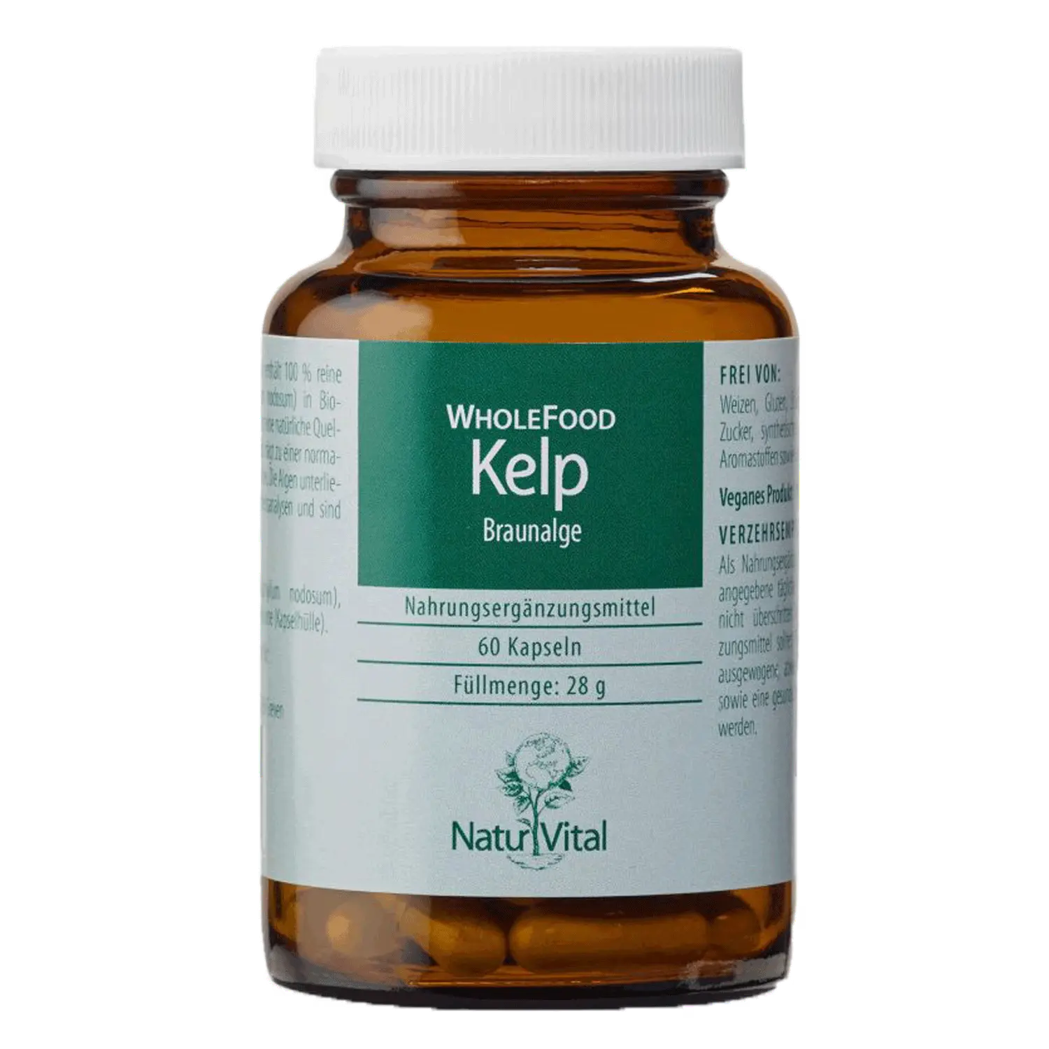 Kelp natürliches Jod von Natur Vital beinhaltet 60 Kapseln