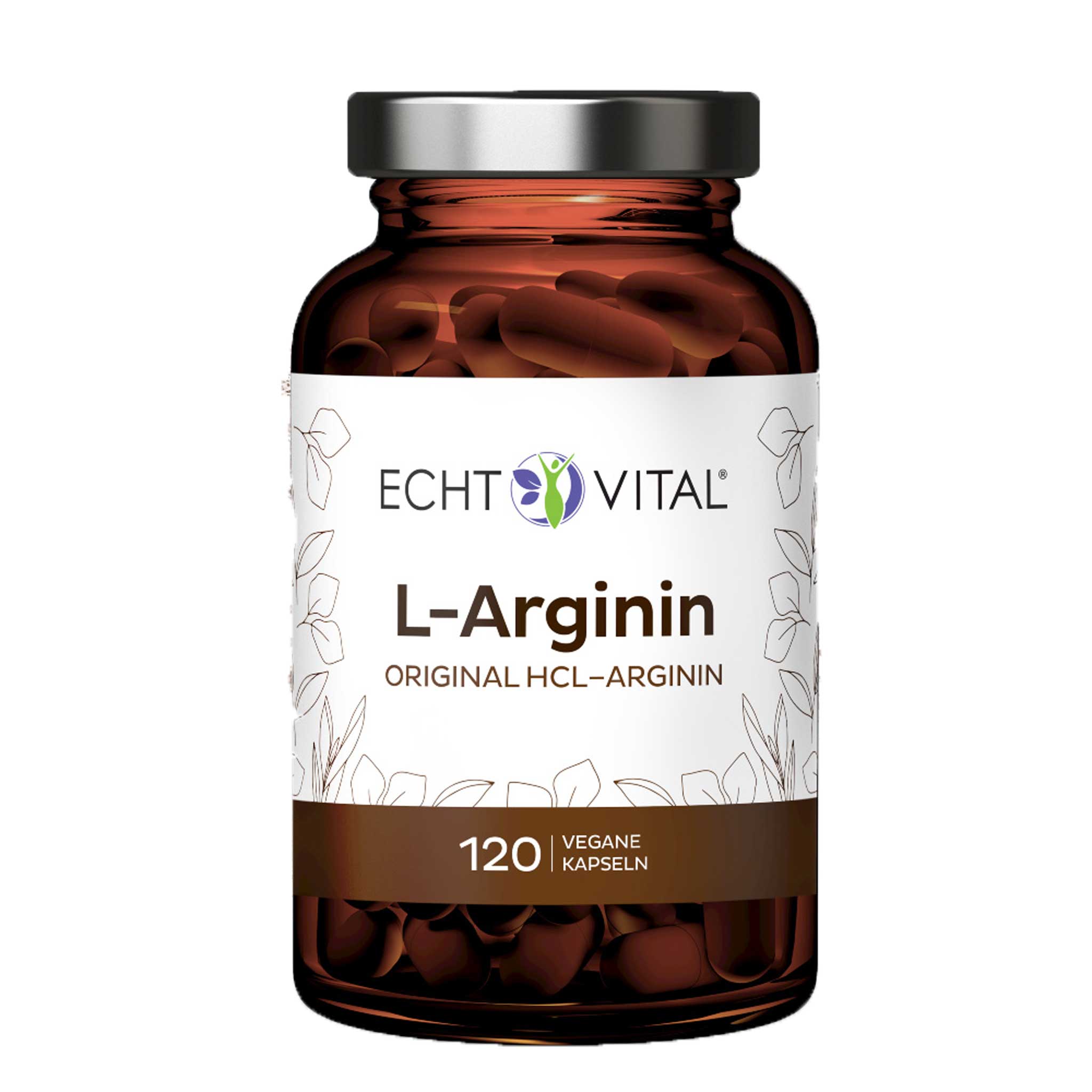 L-Arginin Kapseln von Echt Vital beinhaltet 120 vegane Kapseln
