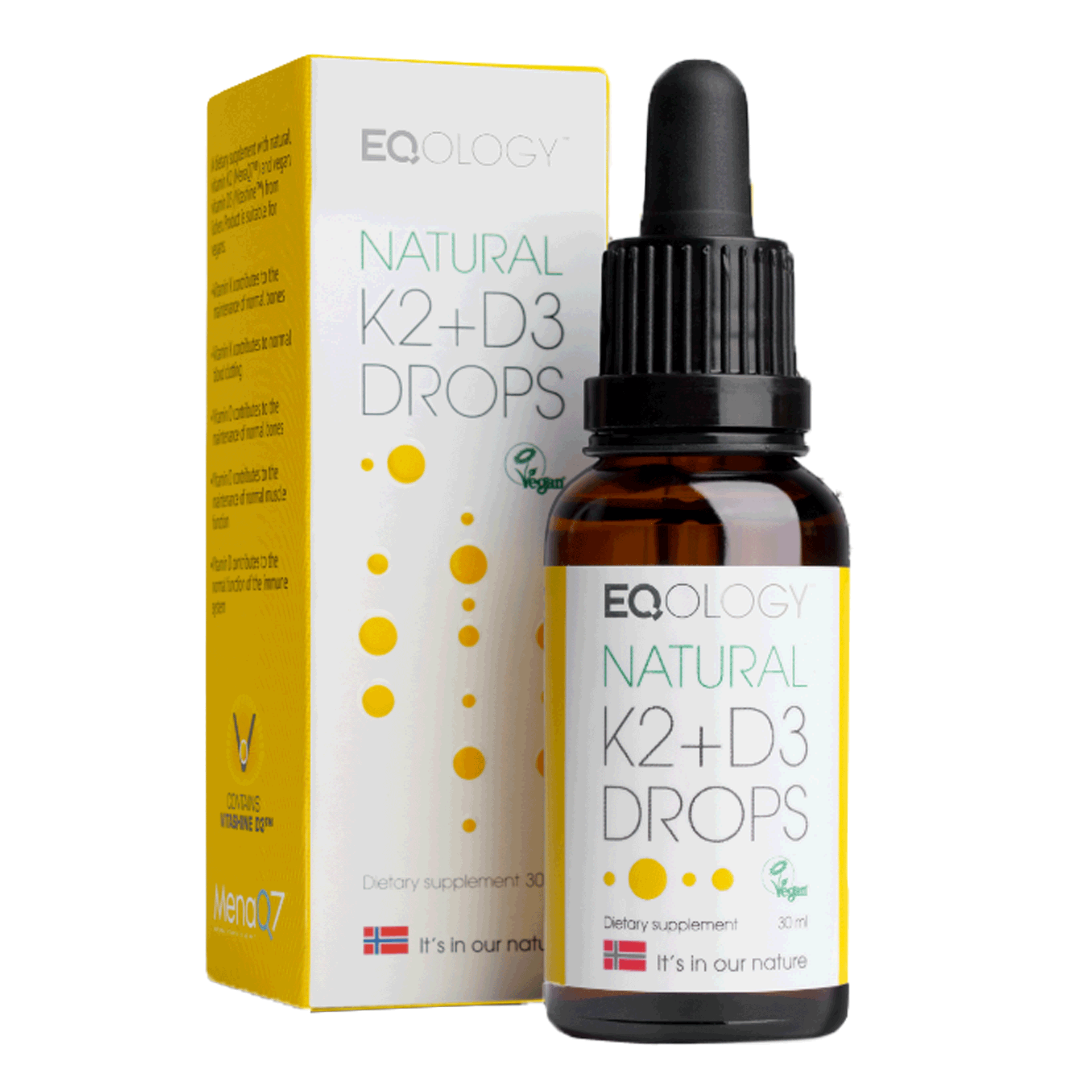 Eqology Vitamin K2 + D3 Drops, 30 ml