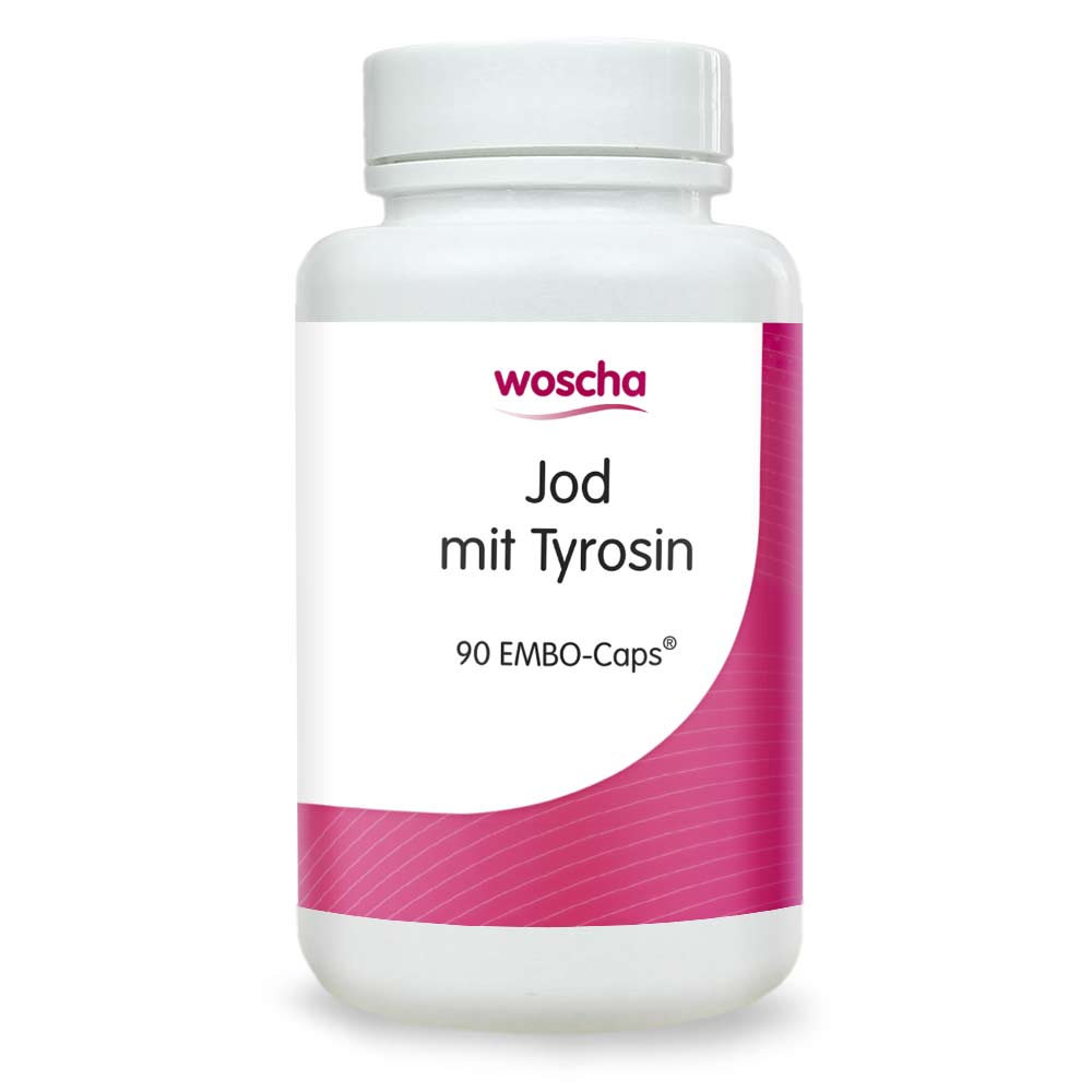 Woscha Jod mit Tyrosin von podo medi beinhaltet 90 EMBO-Caps