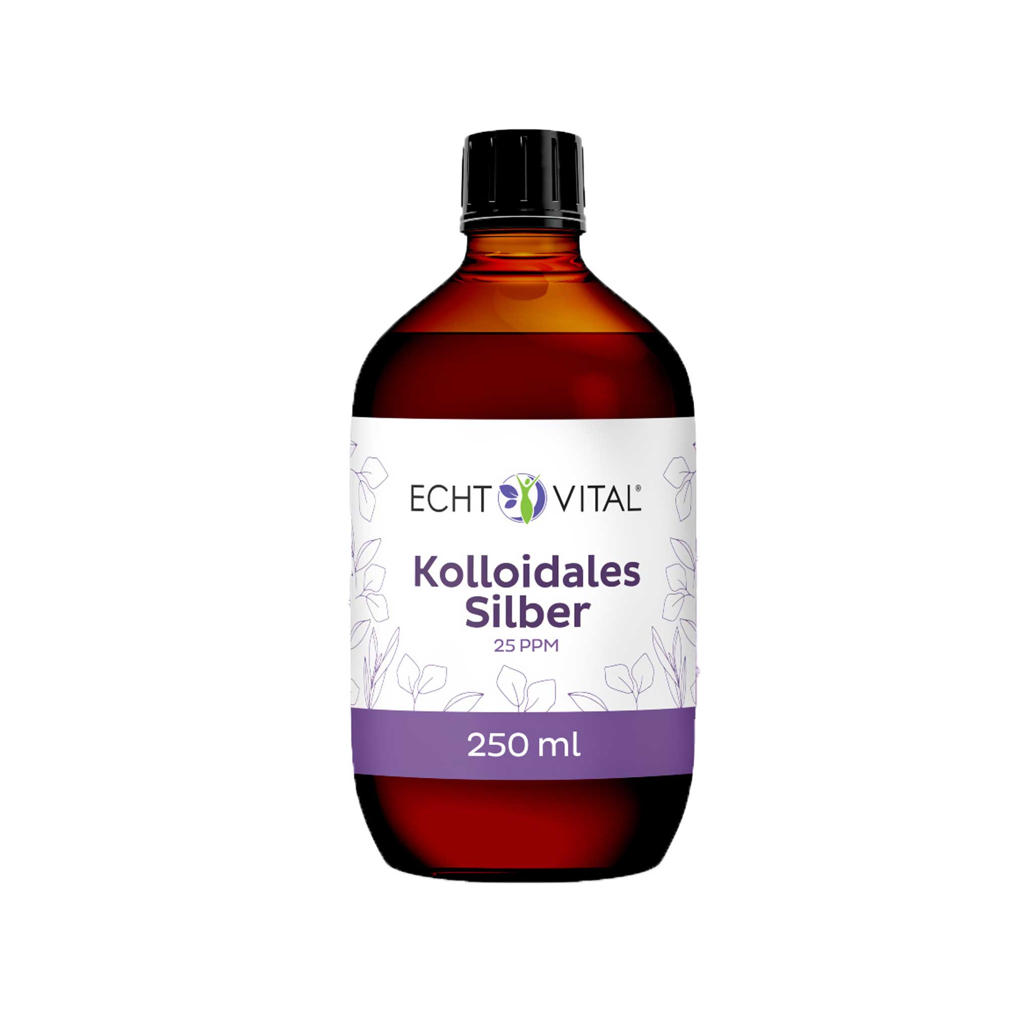 Kolloidales Silber 25 PPM von Echt Vital in 250 Milliliter Flasche