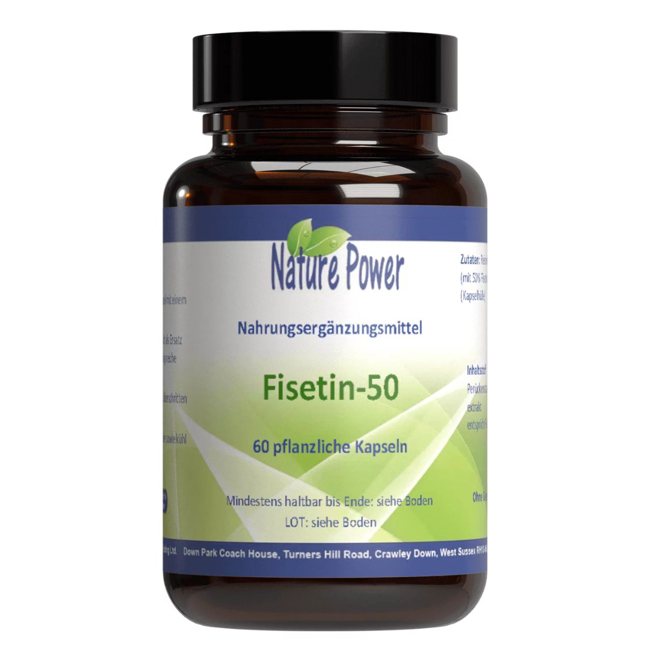 Fisetin 50 von Nature Power beinhaltet 60 Kapseln