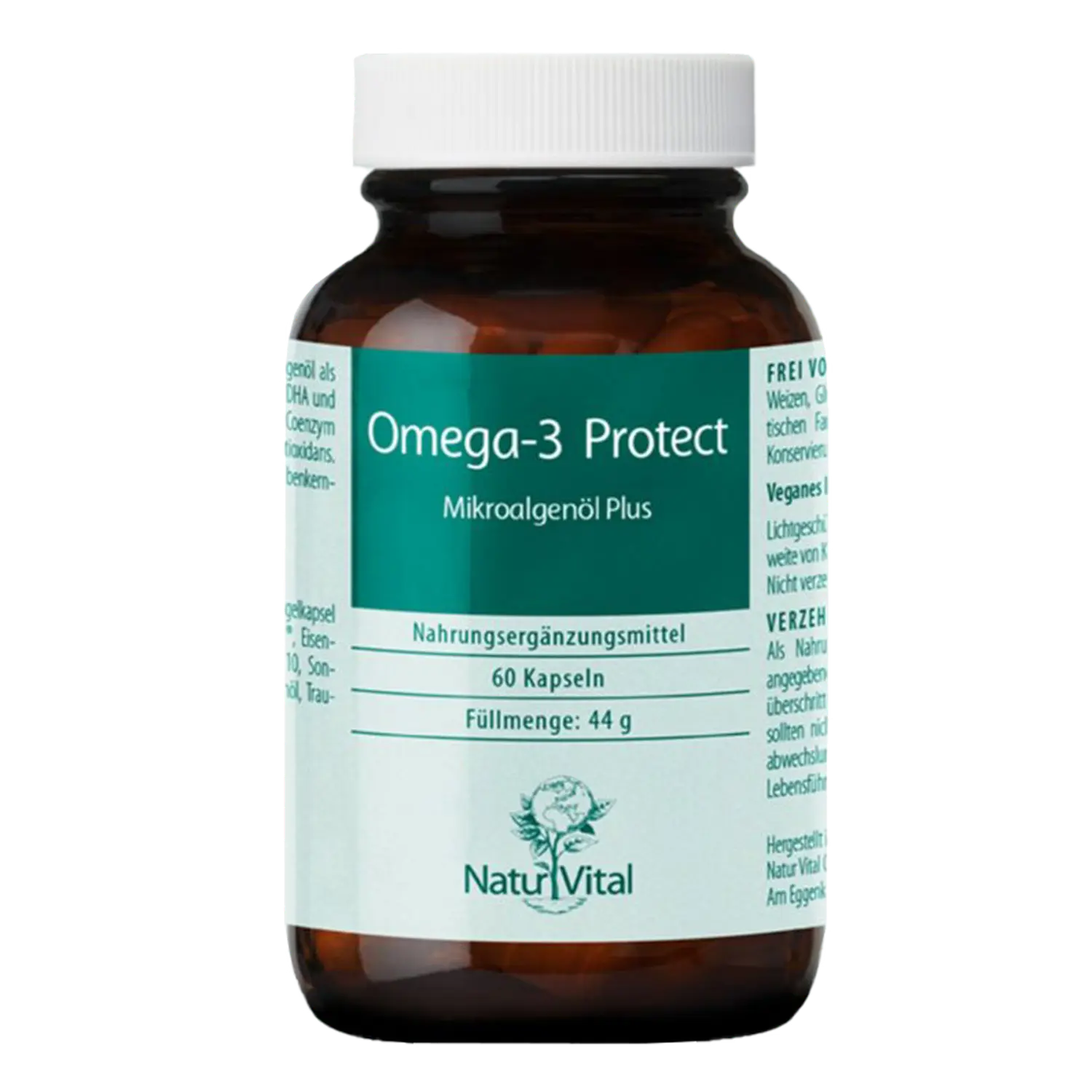 Natur Vital Omega-3 Protect Algenöl, 60 Kapsel Herz EAN: 4262512990545