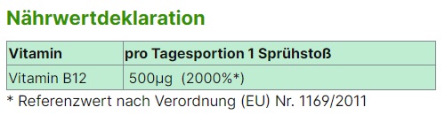 Vitamine B12 spray 500 µg, 25 ml