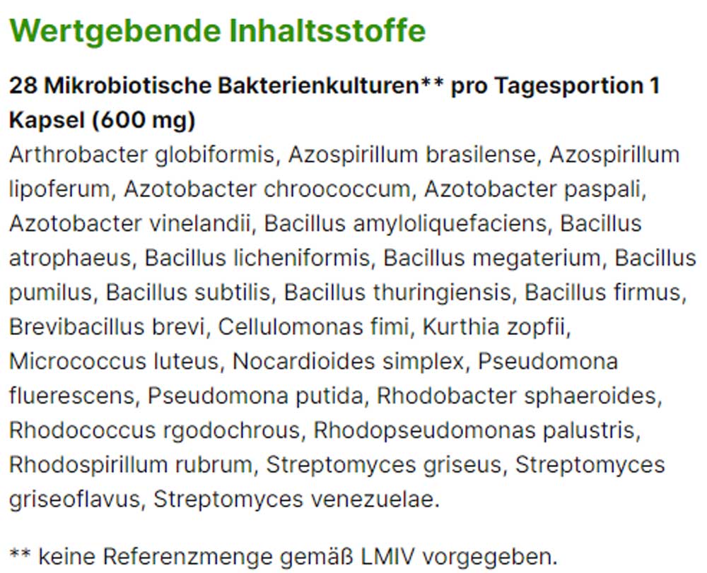 Colo Biotica 28 Inhaltstoffe von Energybalance