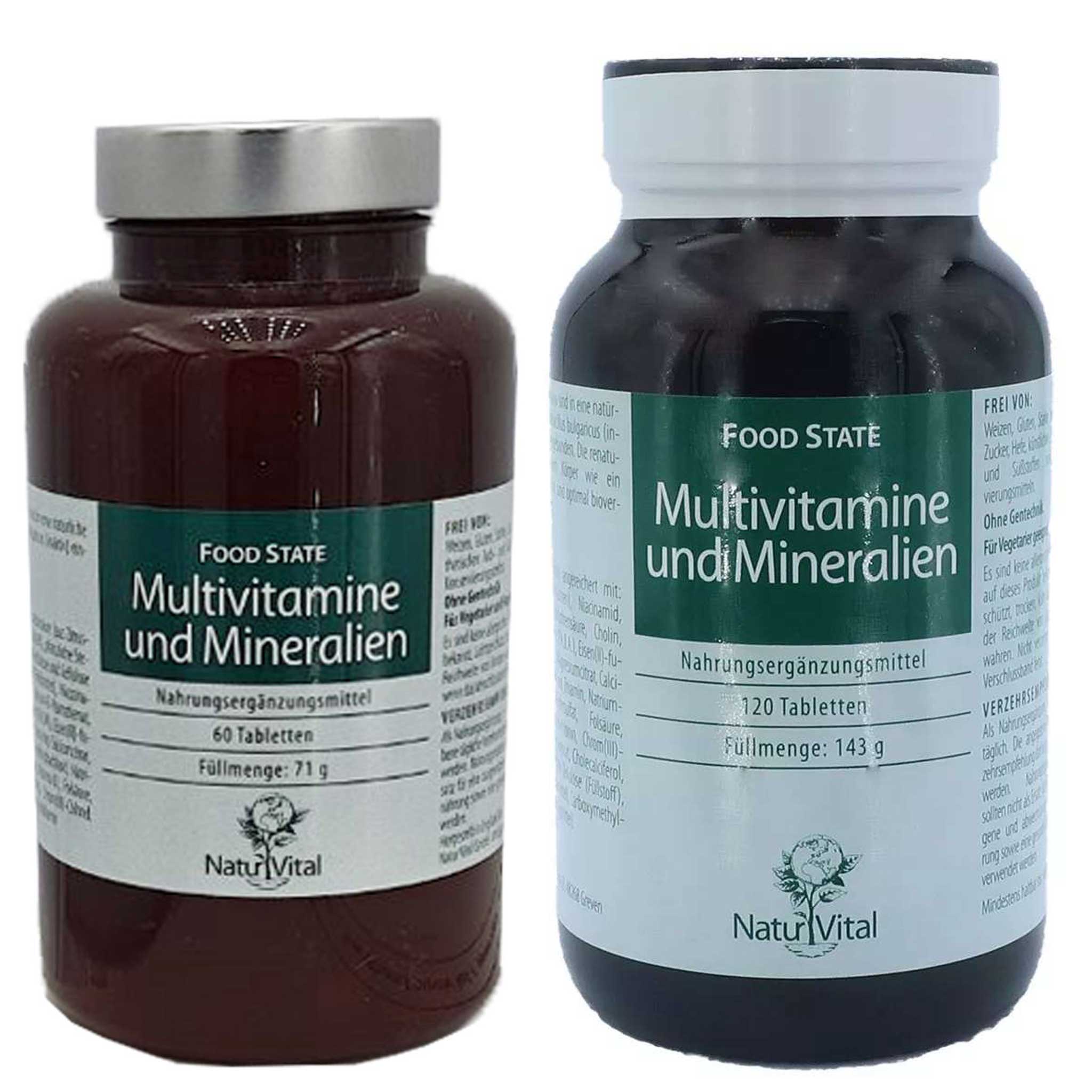 Multivitamine Mineralien Natur Vital 60 120 Tabletten Vorschau Multivitamine und Mineralien von Natur Vital 60 und 120 Tabletten Vorschau