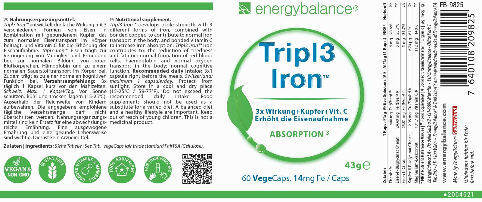 Tripl3 Iron Etikett von Energybalance