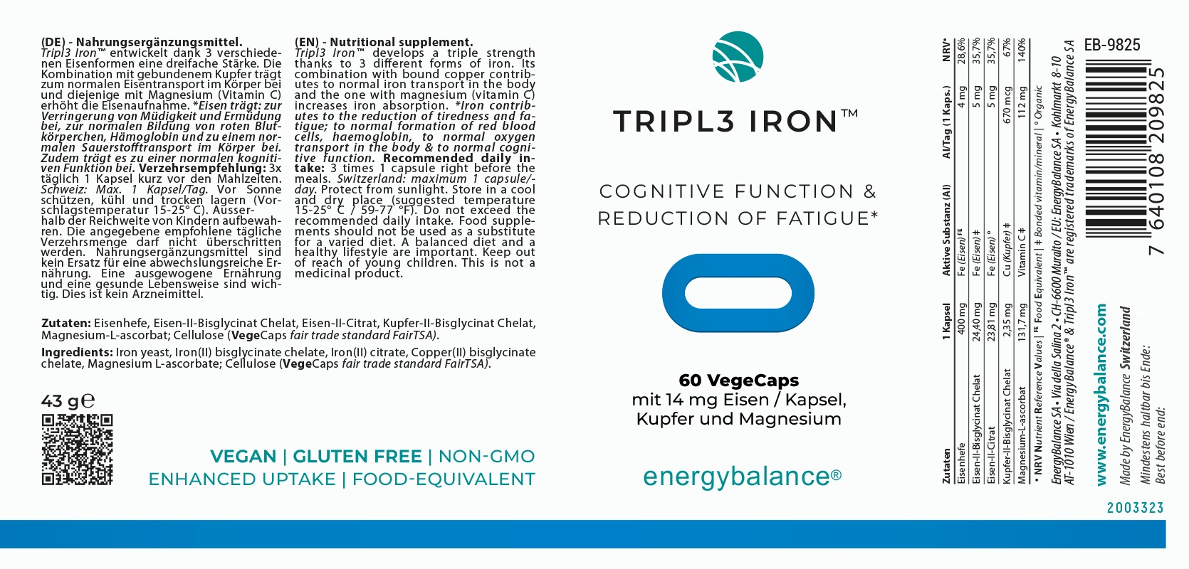 Tripl3 Iron Etikett von Energybalance