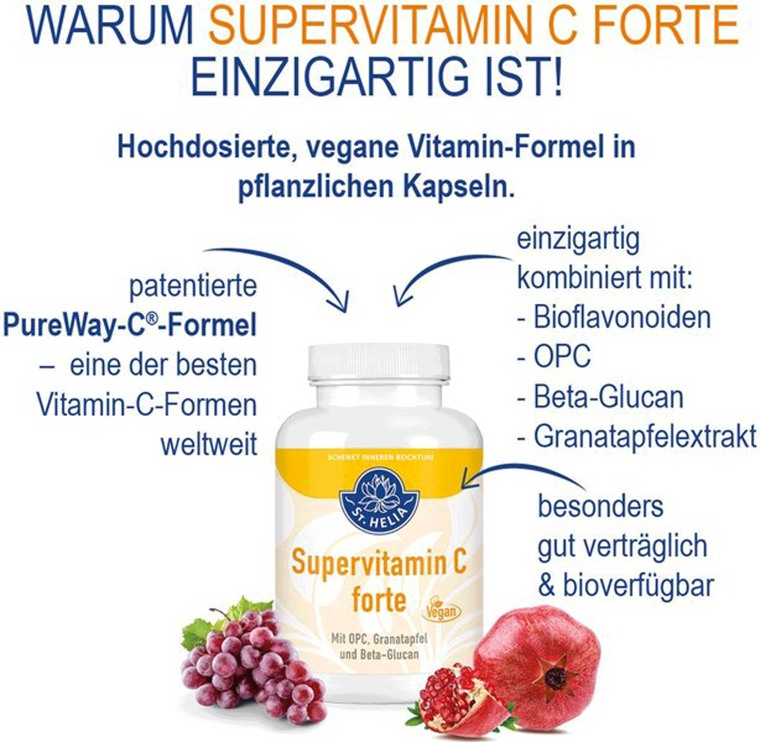 St. Helia SuperVitamin C forte, 90 Kapseln  EAN: 4260296430844