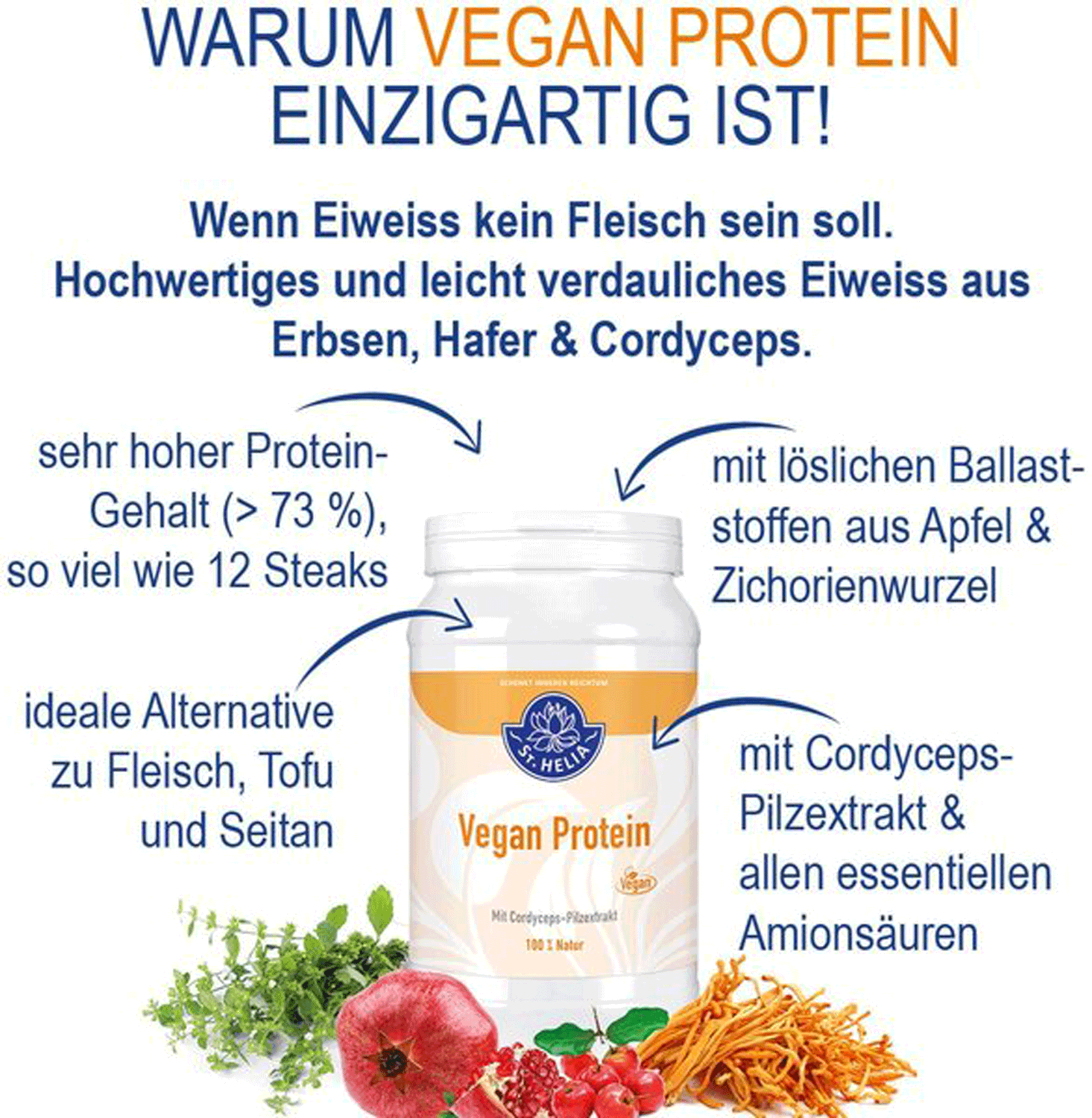 St. Helia Vegan Protein Plus, 560 g  EAN: 4260296430257