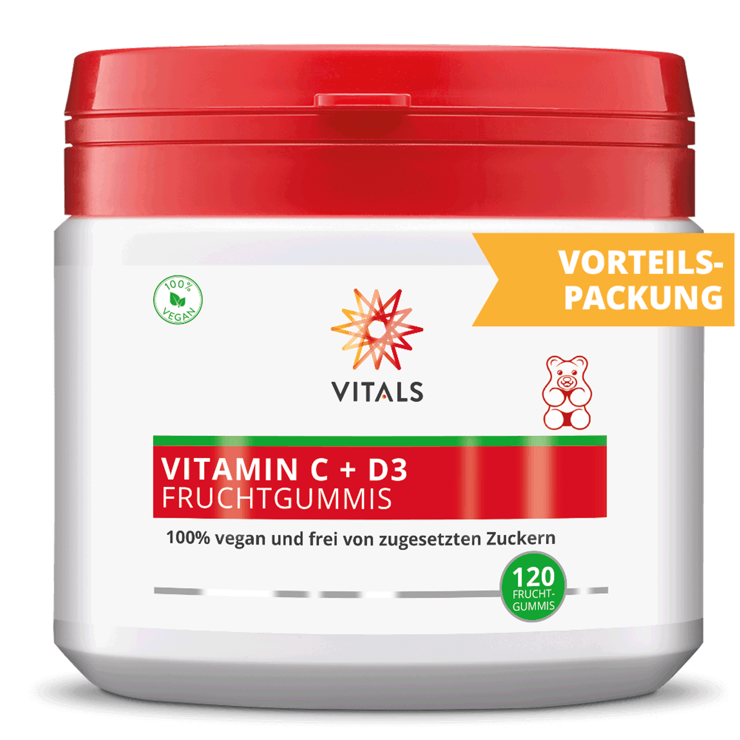 Vitals Vitamin C + D3, 120 Fruchtgummis  EAN: 8716717004379