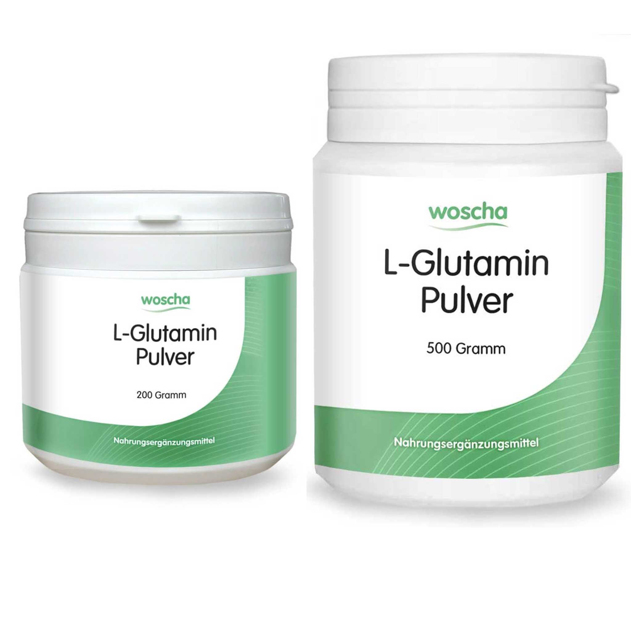 Woscha L-Glutamin Pulver podo medi 200 Gramm 500 Gramm Version Vorschau Woscha L-Glutamin Pulver von podo medi in 200 Gramm und 500 Gramm Version Vorschau