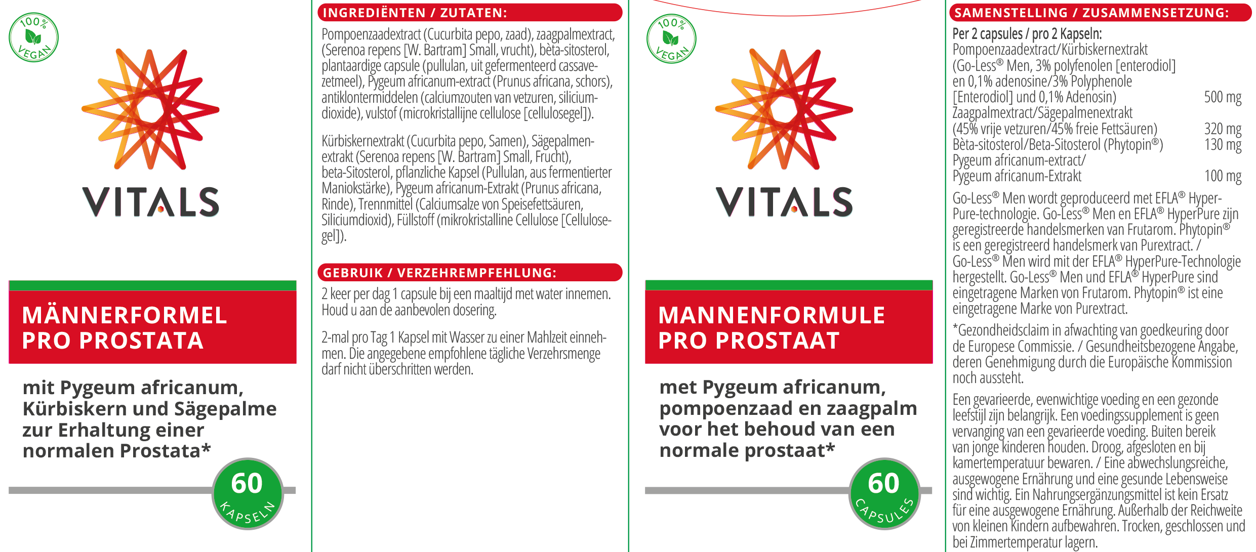 Multivita Him Etikett von Energybalance vitals Männerformel Prostata Label