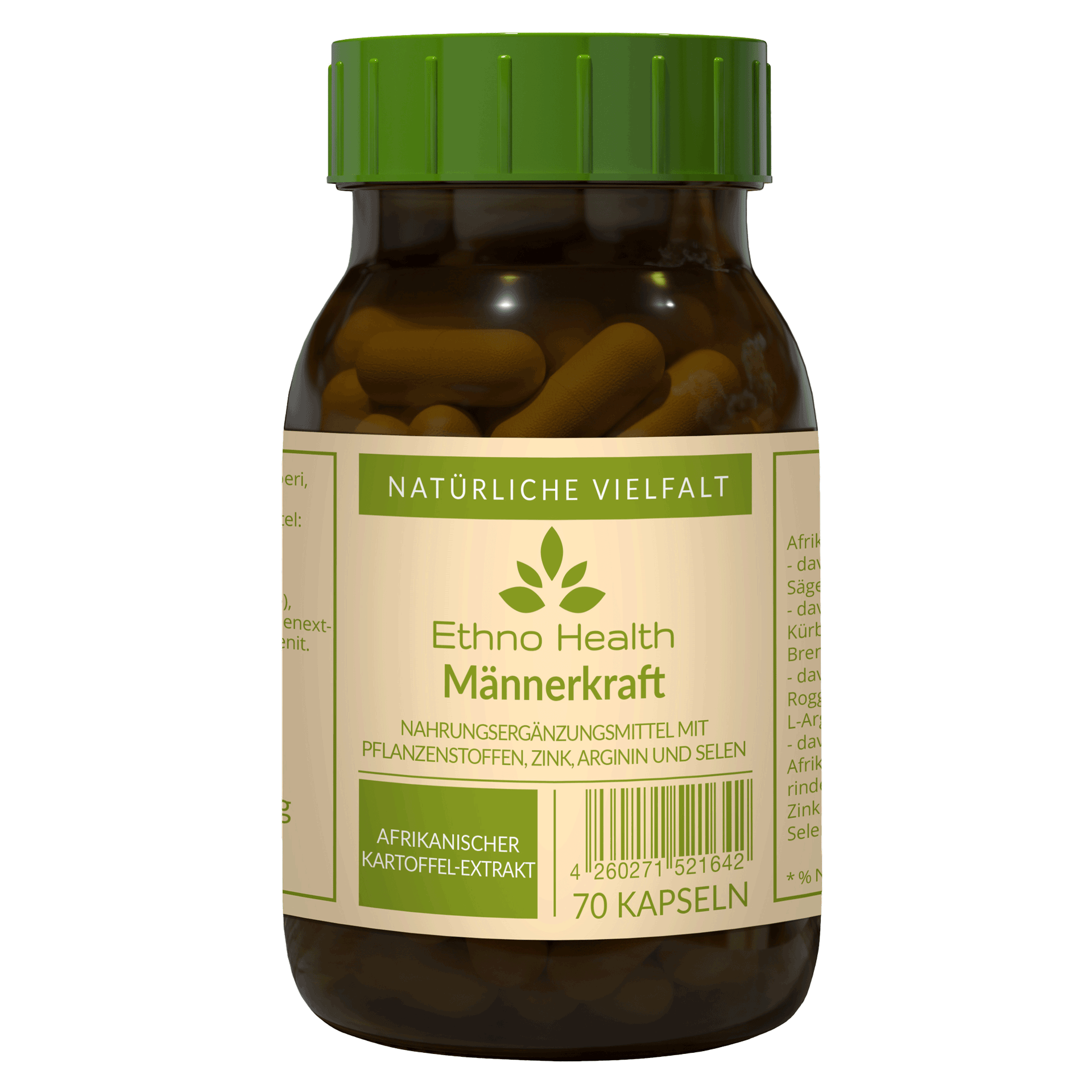 Männerkraft Ethno Health 70 Kapseln Männerkraft von Ethno Health beinhaltet 70 Kapseln