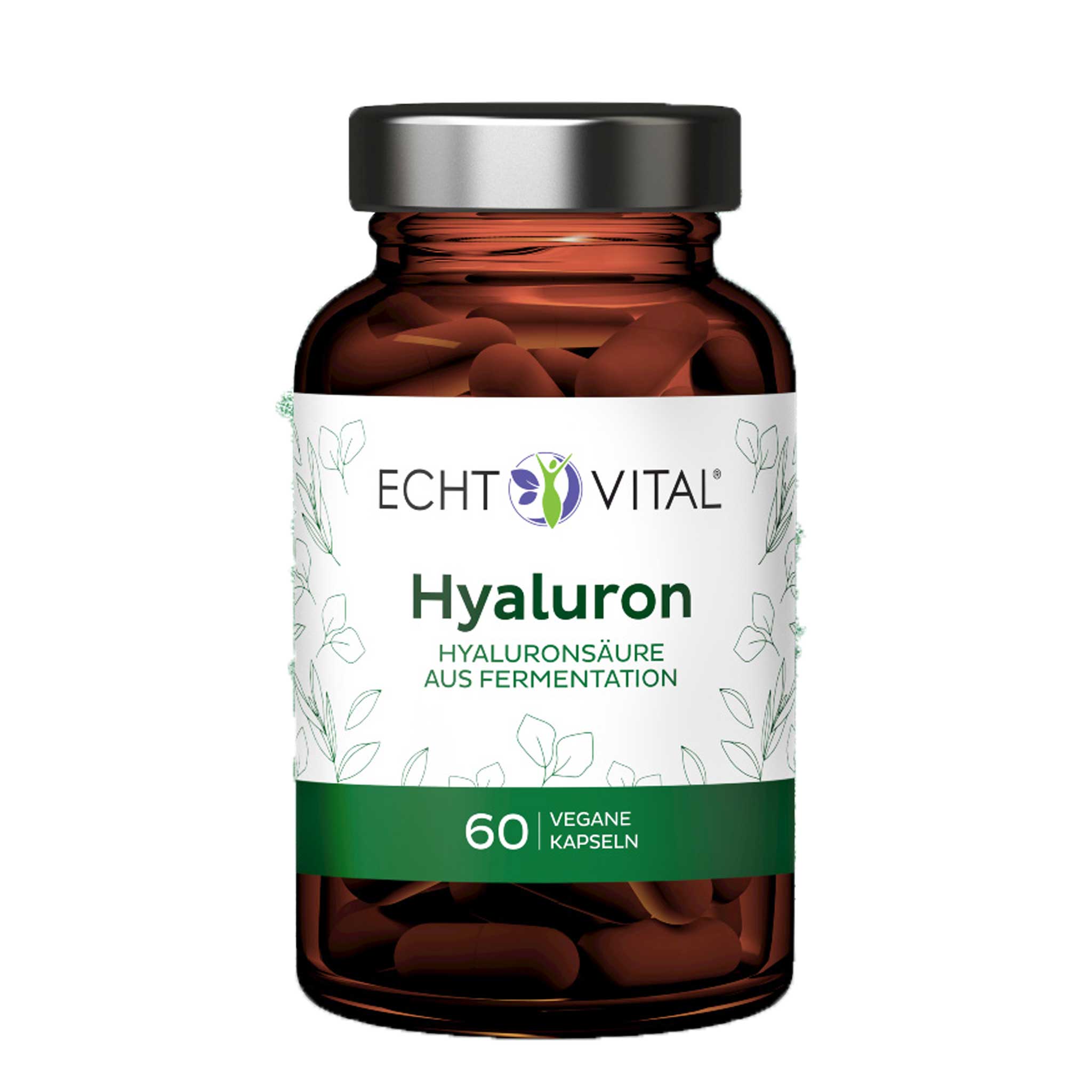 Hyaluron aus Fermentation von Echt Vital beinhaltet 60 vegane Kapseln