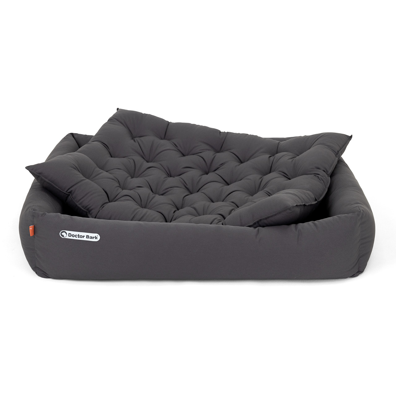 Hundebett orthopädisch und Einlegekissen in grau von Doctor Bark