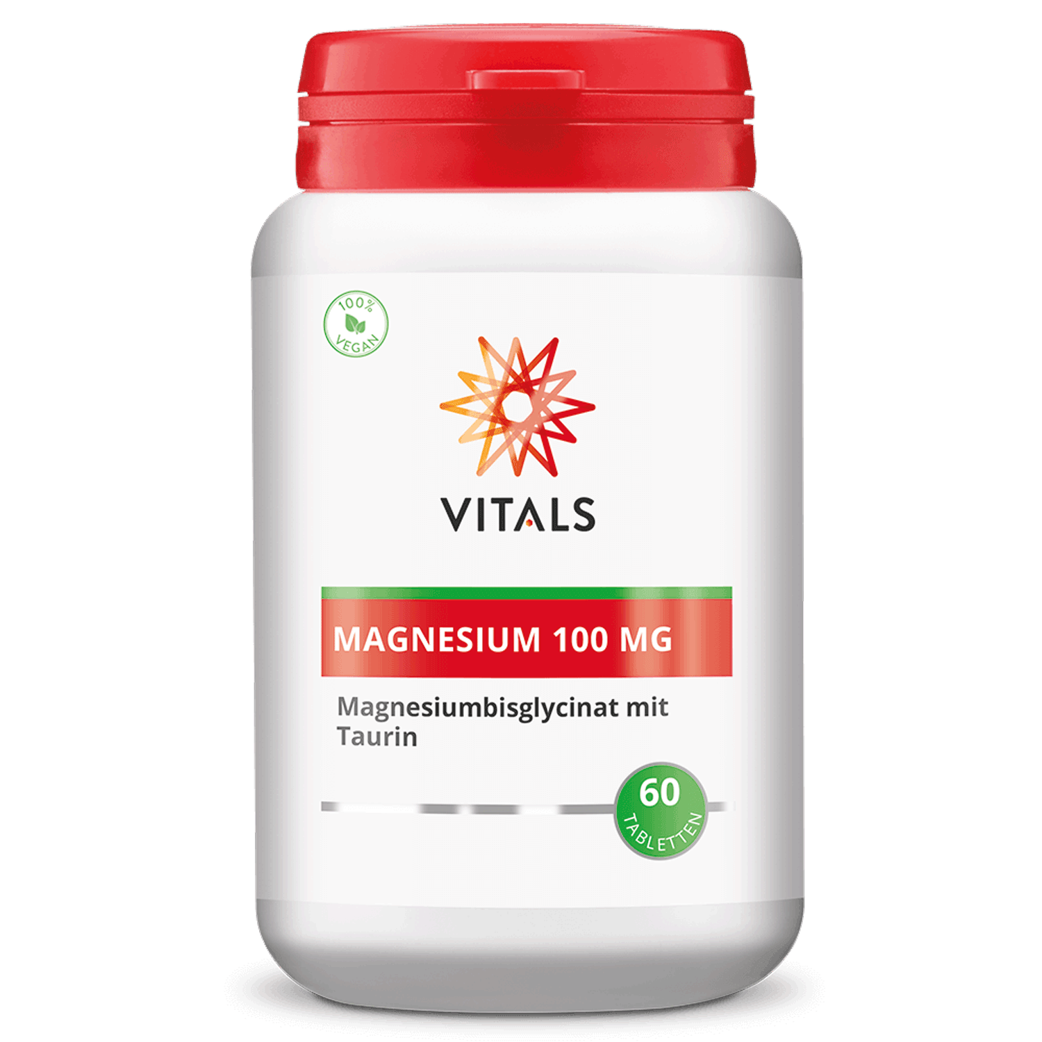 Vitals Magnesiumbisglycinat 100 mg mit Taurin, 60 Tabletten  EAN: 8716717002689