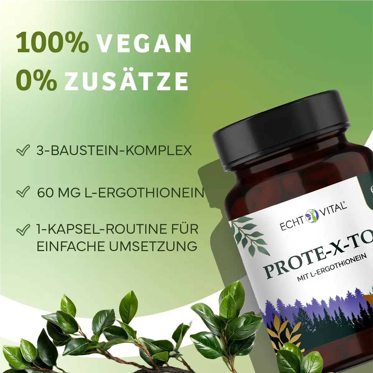 Echt Vital Prote-X-tor mit L-Ergothionein, 60 Kapseln  EAN: 4260635732691