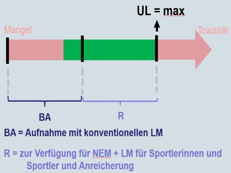 Upper Limit und Ernährungsbedarf