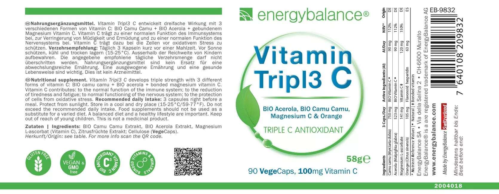 Vitamin Tripl3 C von Etikett von Energybalance