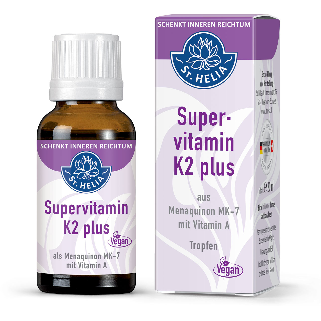 Supervitamin K2 plus Tropfen von St. Helia in 20 Milliliter Flasche