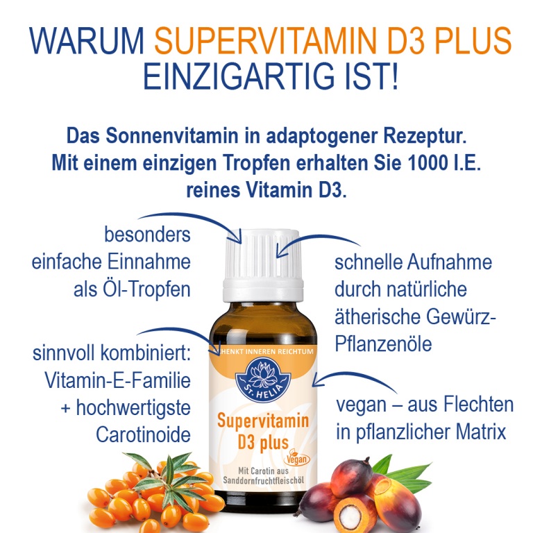 St. Helia SuperVitamin D3 plus, 1000 IE pro Tropfen, 20 ml  EAN: 4260296430059
