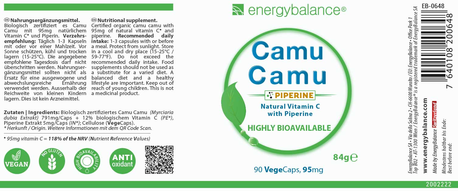 Camu Camu Etikett von Energybalance