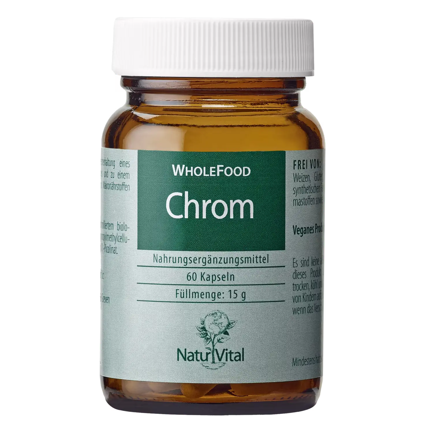 Natur Vital Chrom WholeFood mit Senfextrakt, 60 Kapseln Spurenelement EAN: 4262512990156