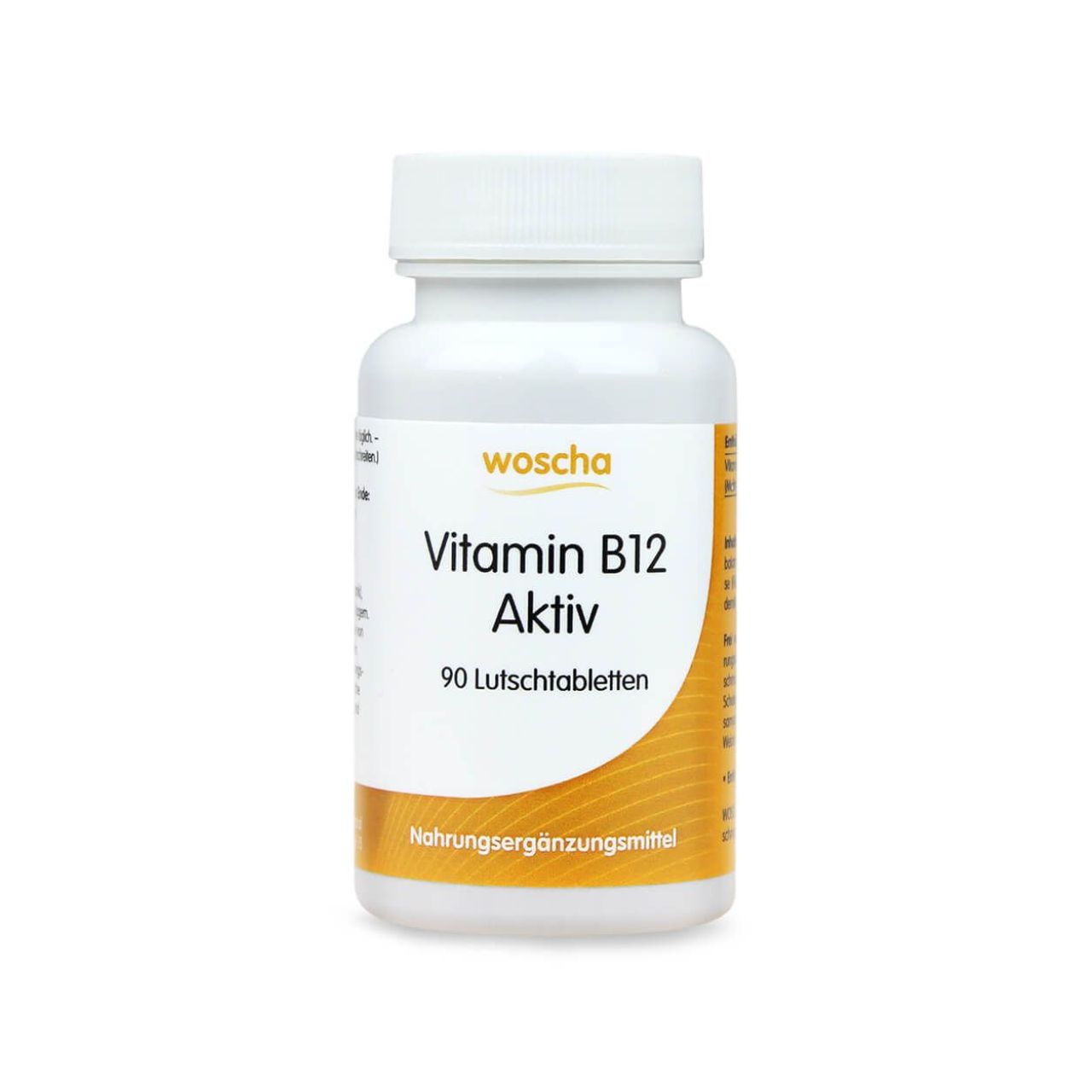 Woscha Vitamin B12 Aktiv von podo medi beinhaltet 90 Lutschtabletten