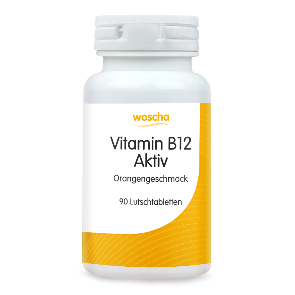 Woscha Vitamin B12 Aktiv von podo medi beinhaltet 90 Lutschtabletten