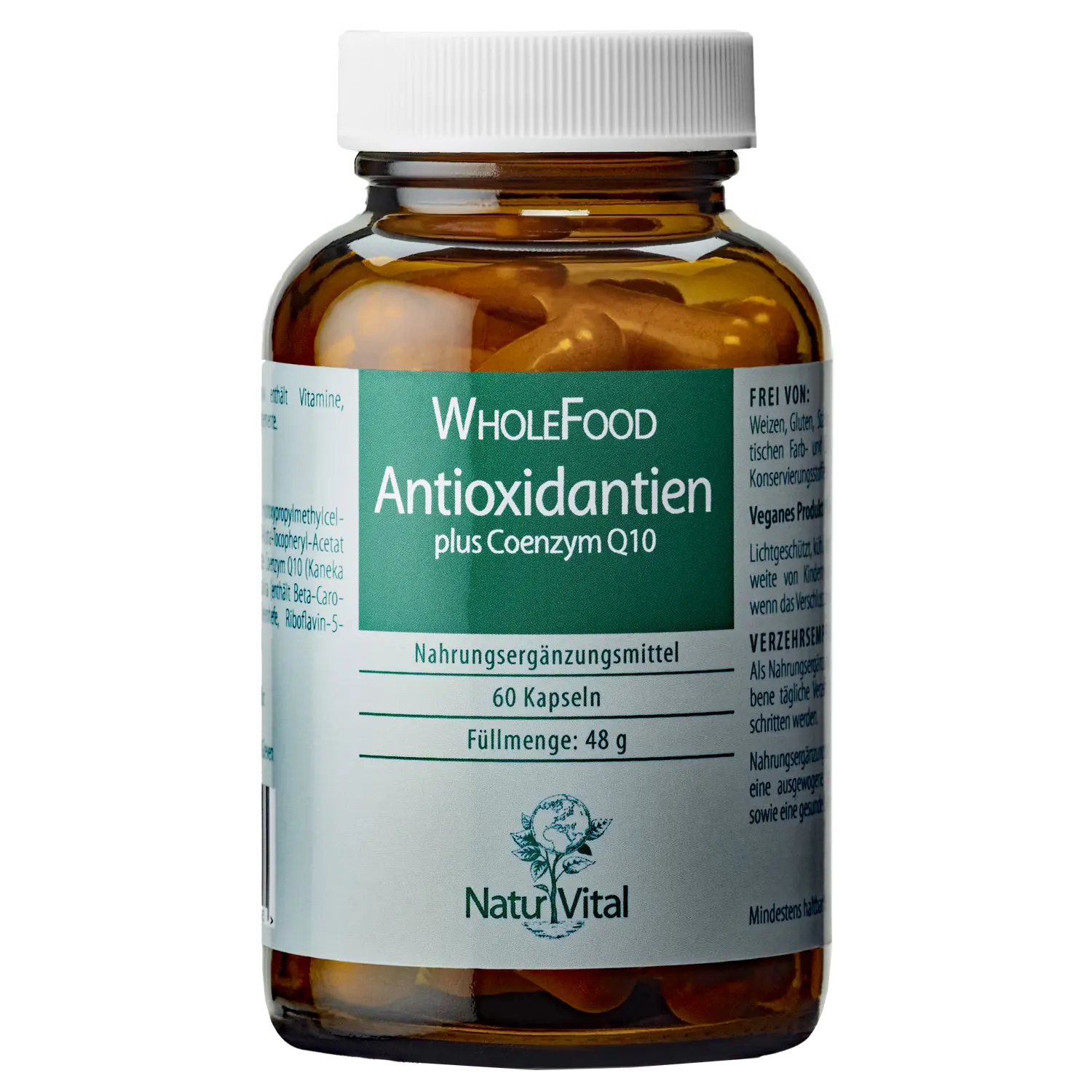 Antioxidantien plus Coenzym Q10 von Natur Vital beinhaltet 60 Kapseln