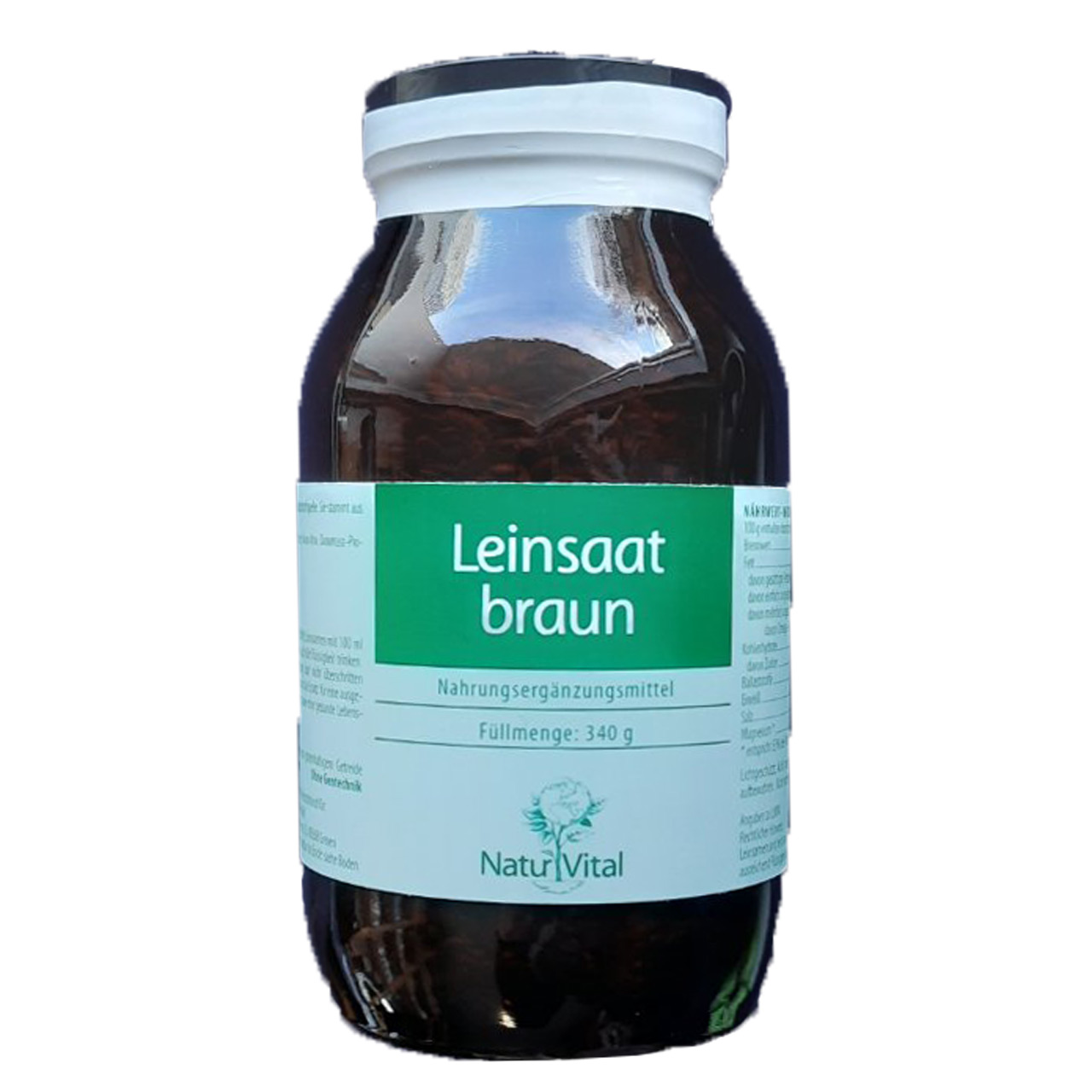 Leinsaat braun von Natur Vital beinhaltet 340 Gramm