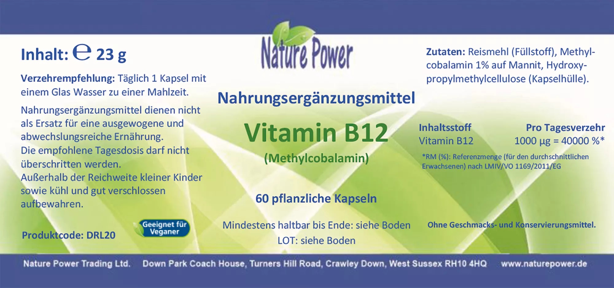 Vitamine B12 (methylcobalamine), 60 capsules speciale aanbieding 31.05.2024