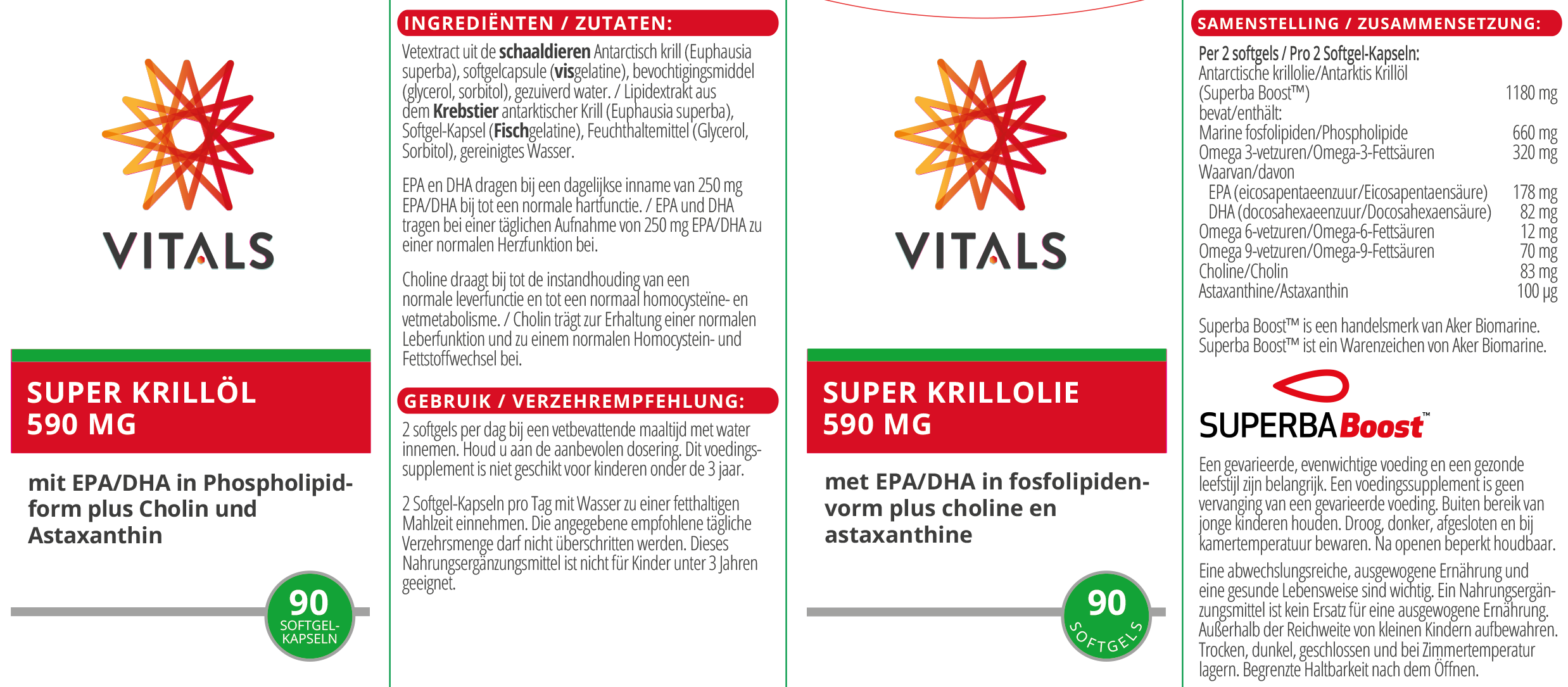Vitals Super Krillöl, 90 Softgel-Kapseln  EAN: 8716717004188