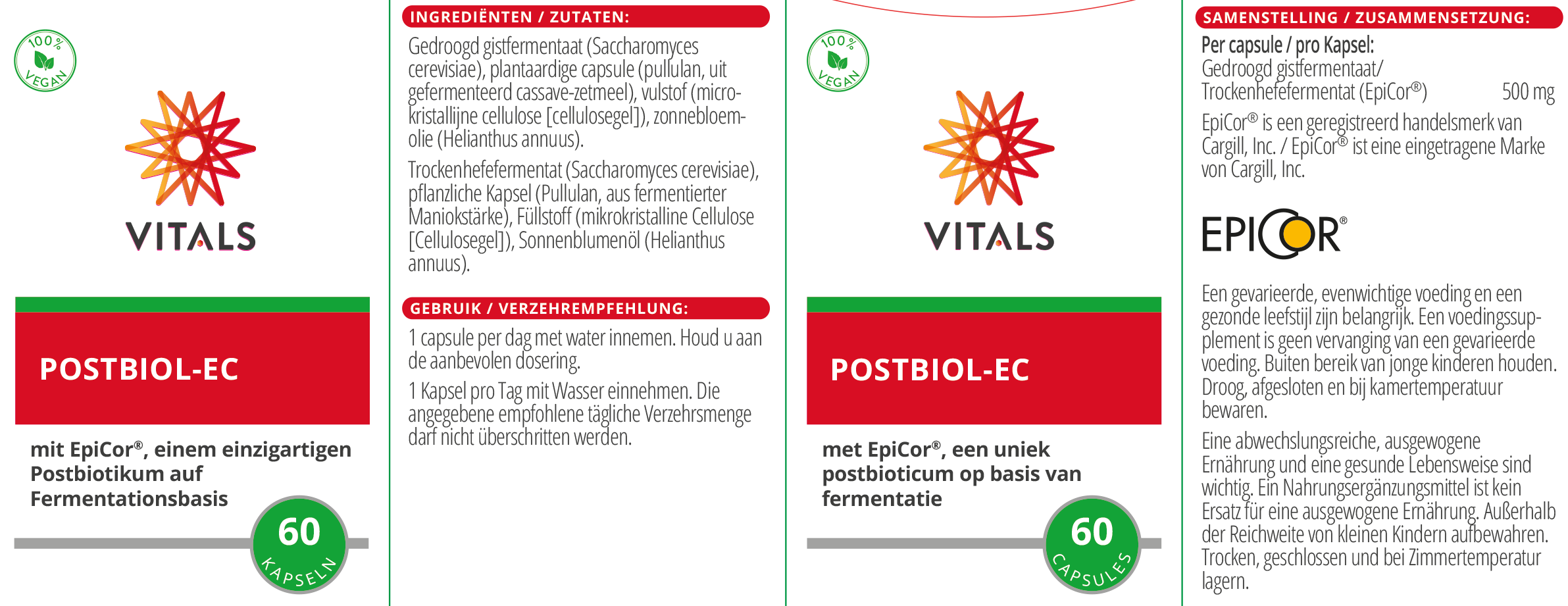 Vitals Postbiol-EC, 60 Kapseln Immunsystem EAN: 8716717004225