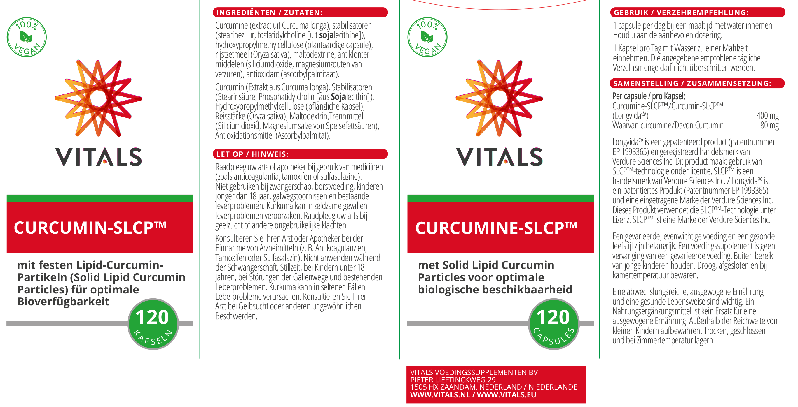 Vitals Curcumin-SLCP, 120 Kapseln entzündungshemmend EAN: 8716717003396